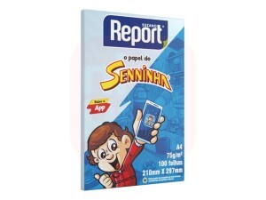 Papel Sulfite A4 Azul 75g 100 Fls - Report