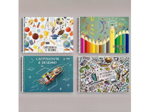 Caderno Cartografia e Desenho 96 Folhas Capa Dura - Jandaia