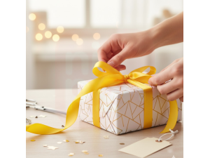 Fita de Cetim Amarela 15mm x 50m